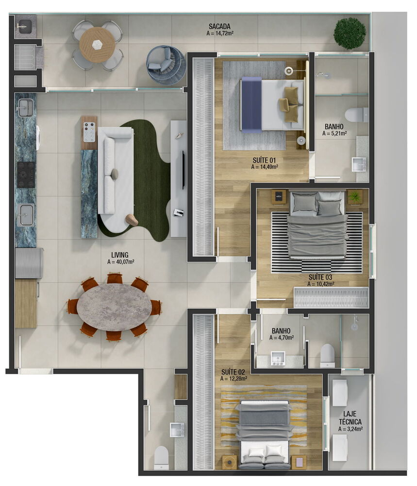 Apartamento, 3 quartos, 121 m² - Foto 7