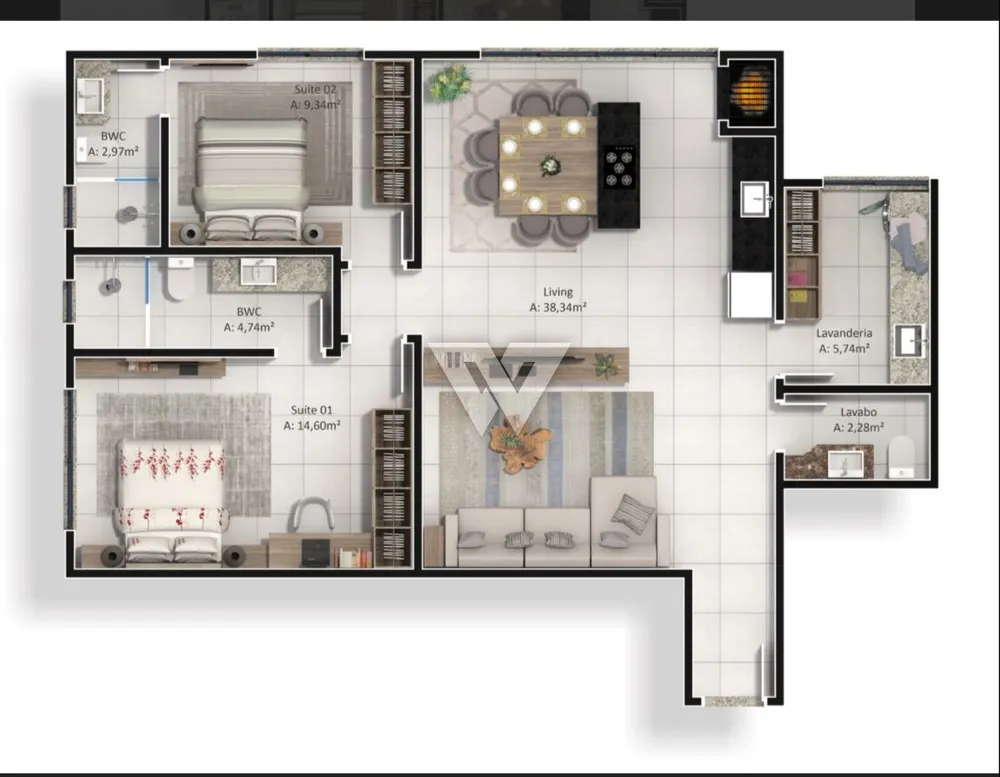 Apartamento, 2 quartos, 92 m² - Foto 4