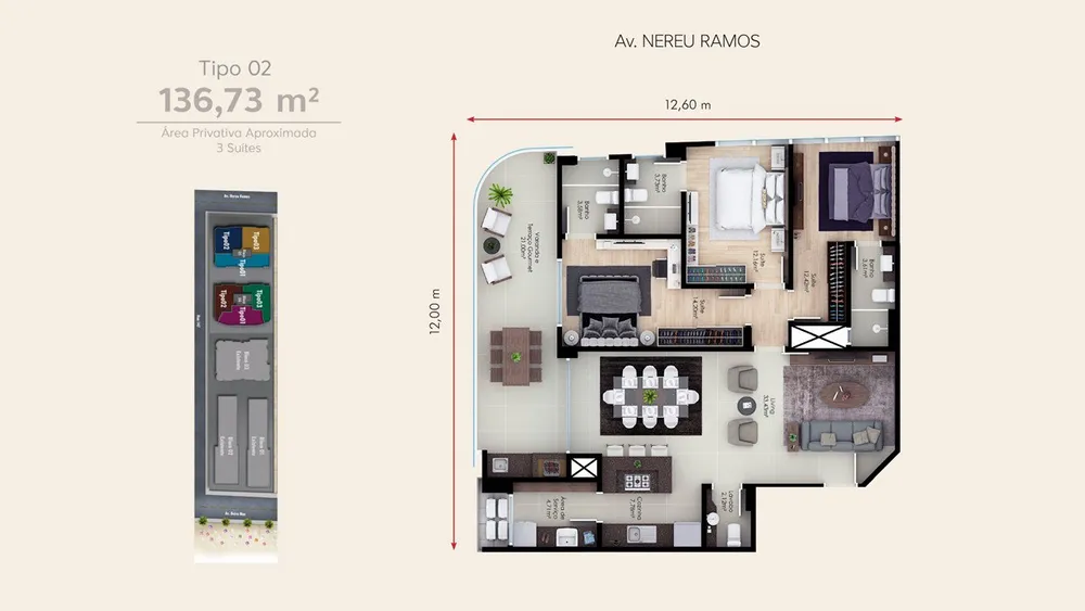 Apartamento, 3 quartos, 136 m² - Foto 3