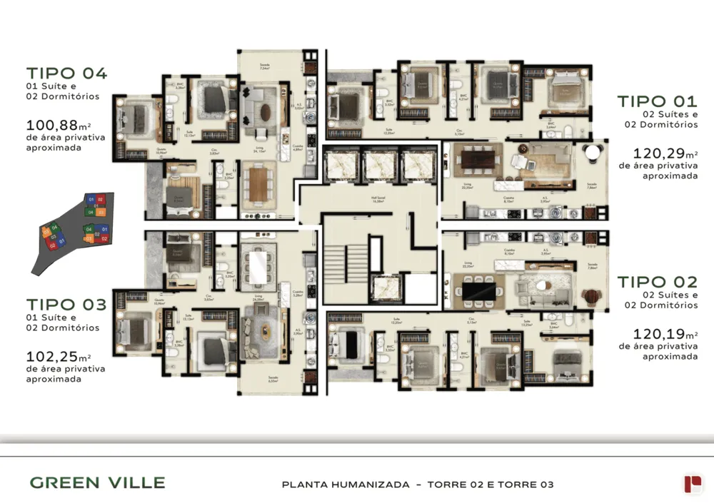 Apartamento, 3 quartos, 100 m² - Foto 1