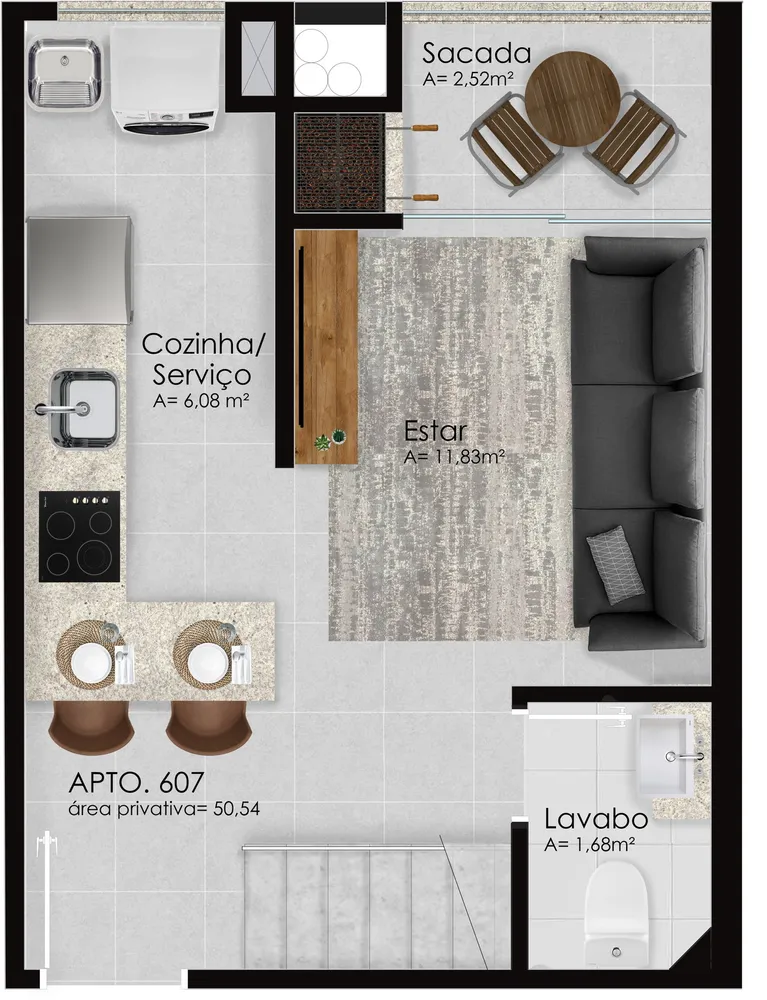 Apartamento, 1 quarto, 50 m² - Foto 5