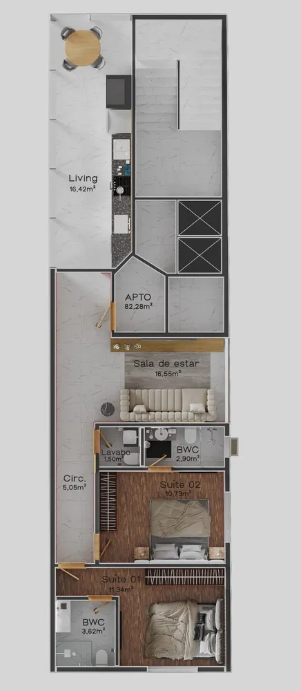 Apartamento, 2 quartos, 82 m² - Foto 11