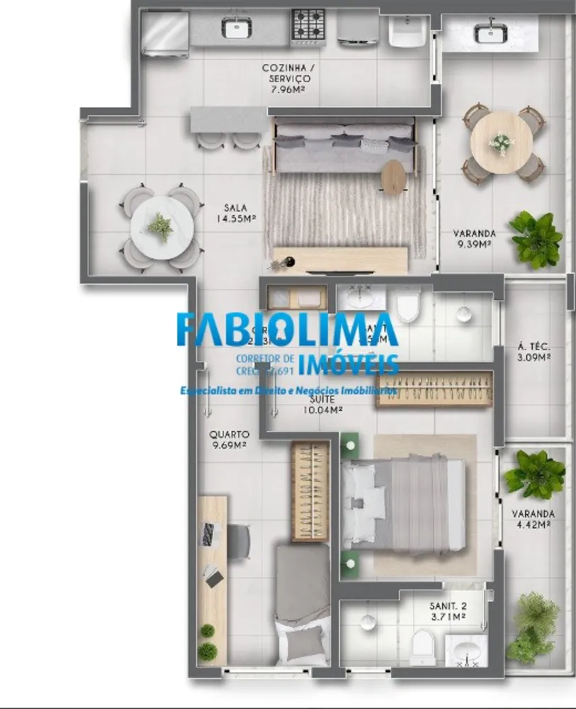 Apartamento, 2 quartos, 69 m² - Foto 11