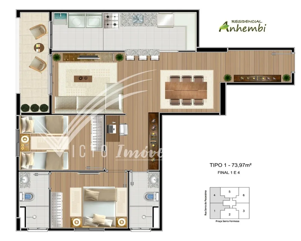 Apartamento, 2 quartos, 73 m² - Foto 3