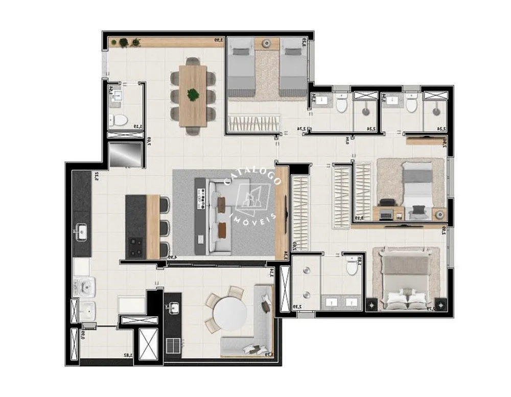 Apartamento, 3 quartos, 126 m² - Foto 6
