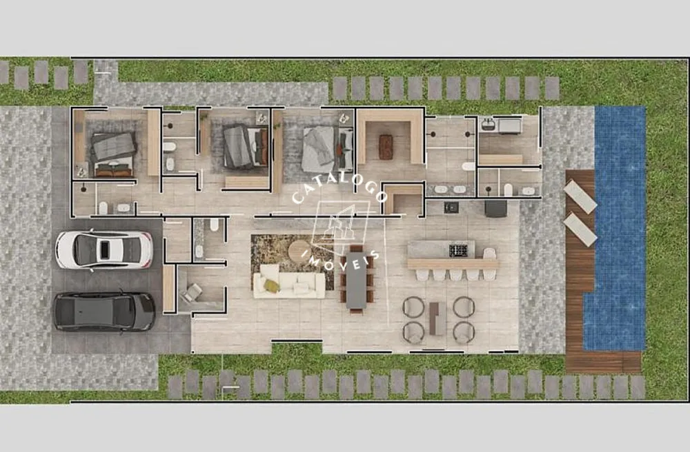 Casa de Condomínio, 3 quartos - Foto 1