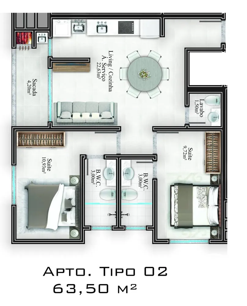 Apartamento, 2 quartos - Foto 8