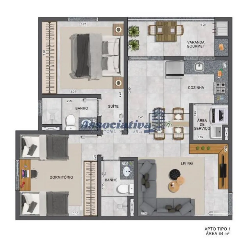 Apartamento, 2 quartos, 64 m² - Foto 4