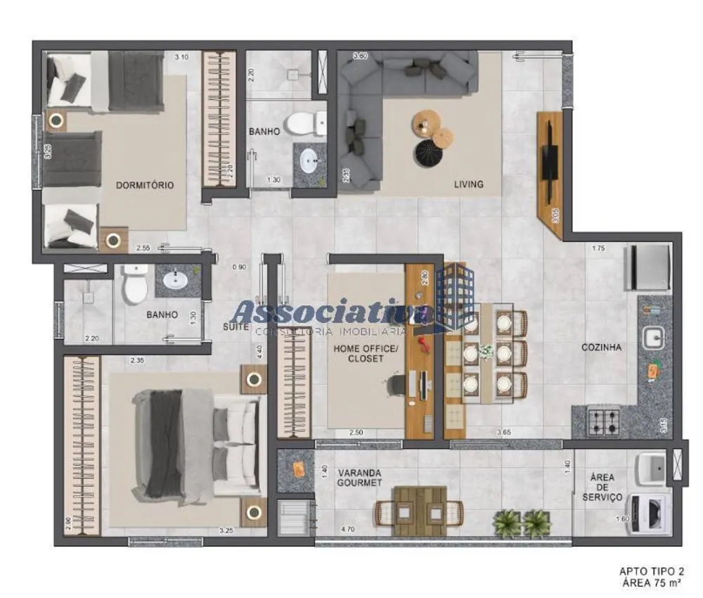Apartamento, 2 quartos, 64 m² - Foto 3