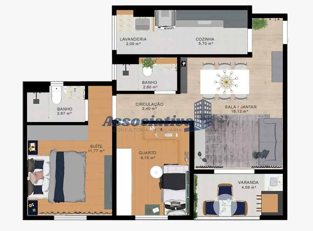 Apartamento à venda com 2 quartos, 64m² - Foto 4