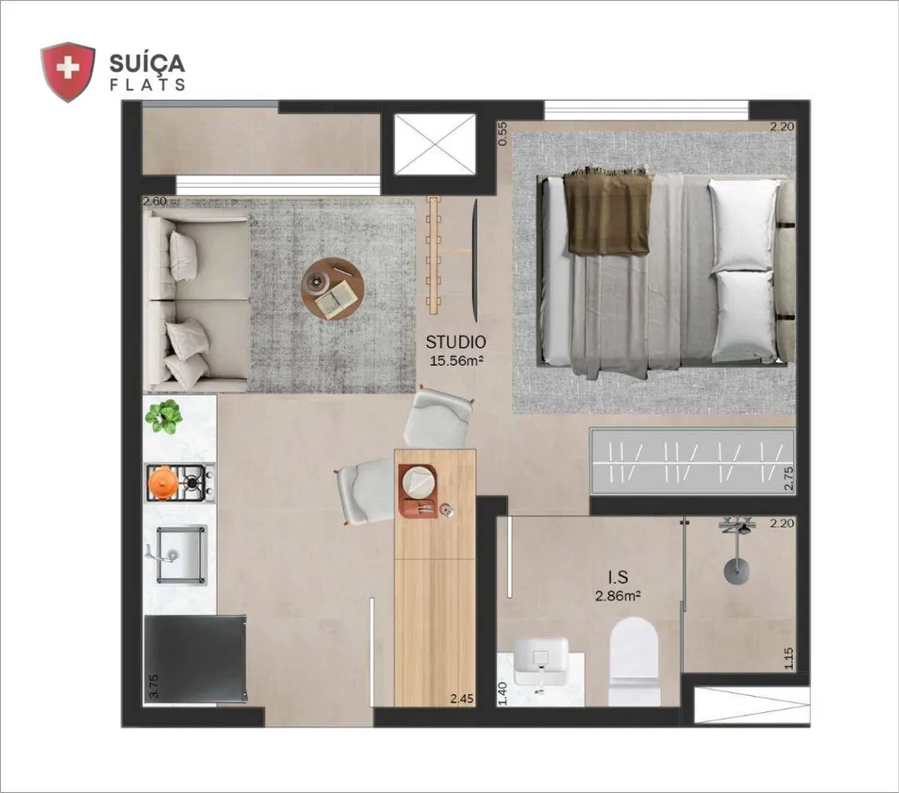 Kitnet-Studio, 22 m² - Foto 4