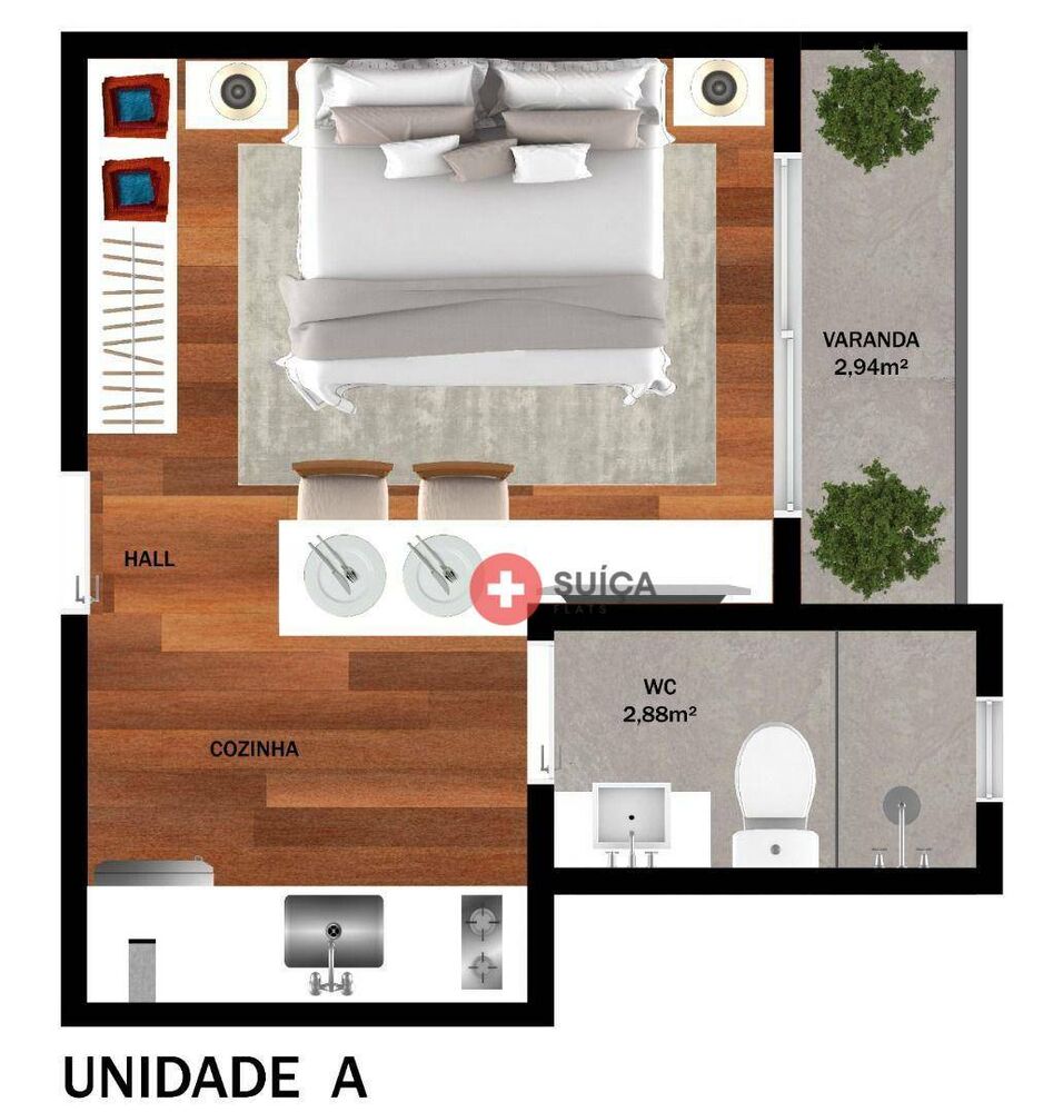 Apartamento, 1 quarto, 38 m² - Foto 9