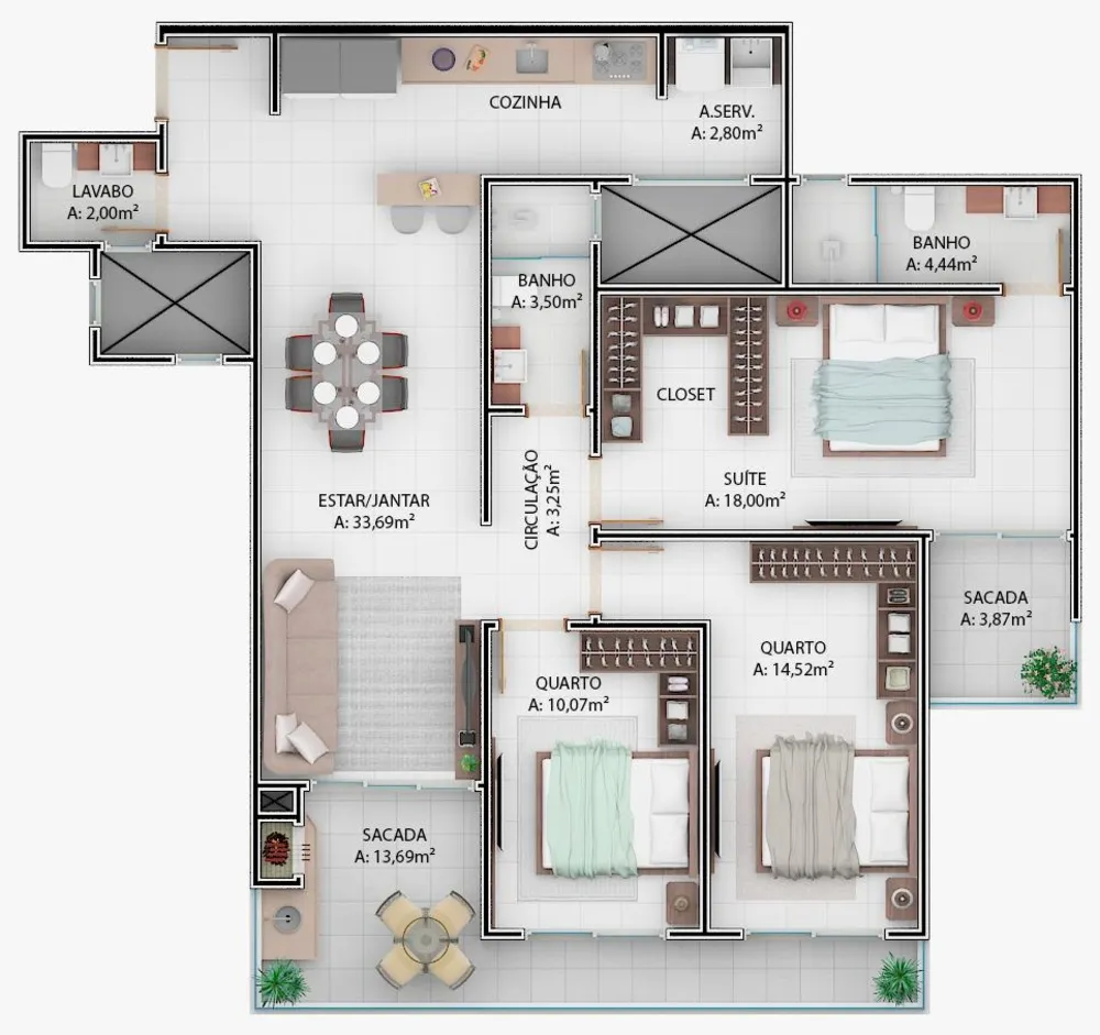 Apartamento, 3 quartos, 110 m² - Foto 11