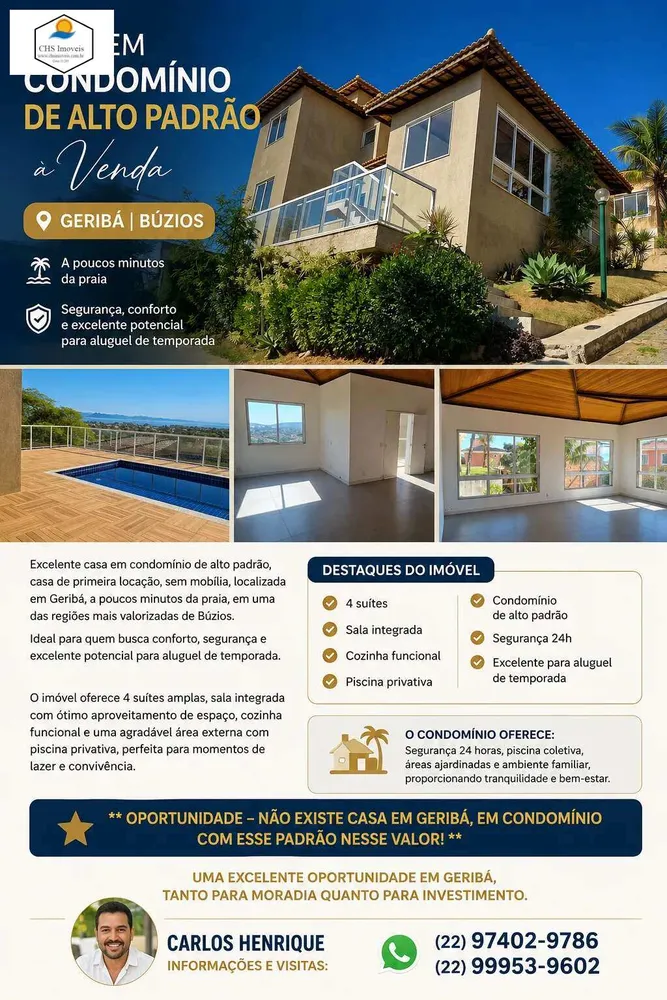 Casa de Condomínio, 4 quartos - Foto 1