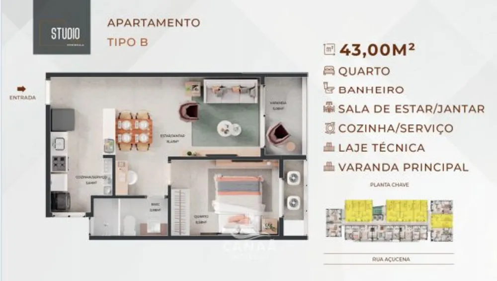 Apartamento, 1 quarto, 43 m² - Foto 7