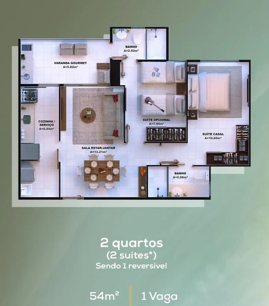 Apartamento, 2 quartos, 54 m² - Foto 8