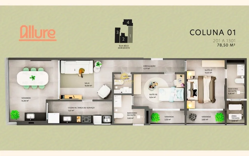 Apartamento, 2 quartos, 58 m² - Foto 3