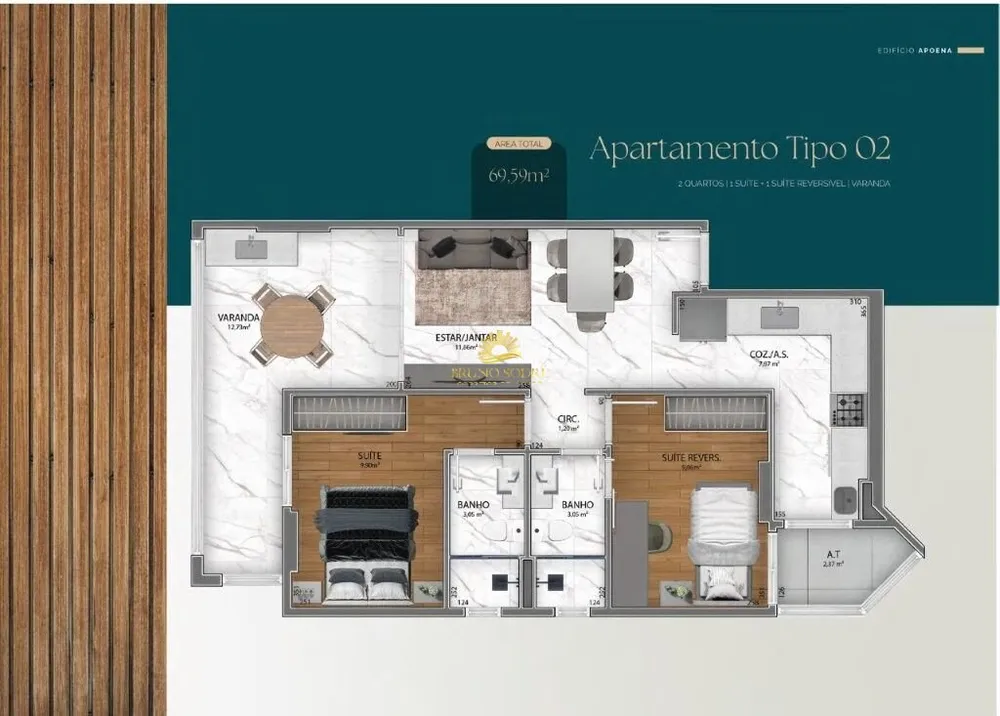 Apartamento, 2 quartos, 67 m² - Foto 7
