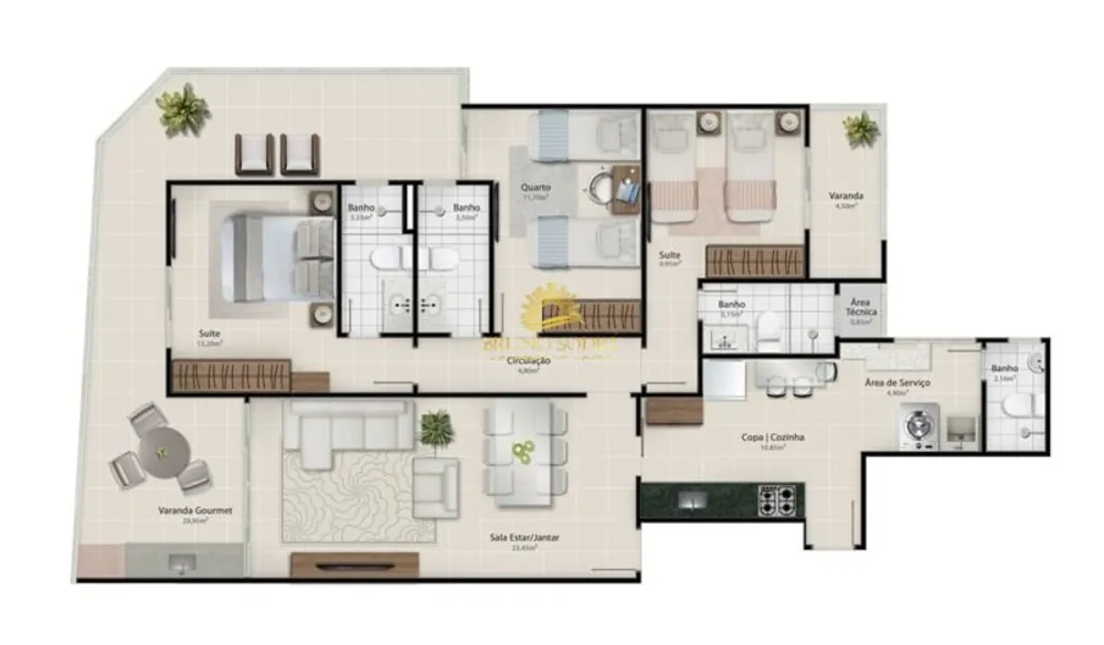 Apartamento, 3 quartos, 135 m² - Foto 9