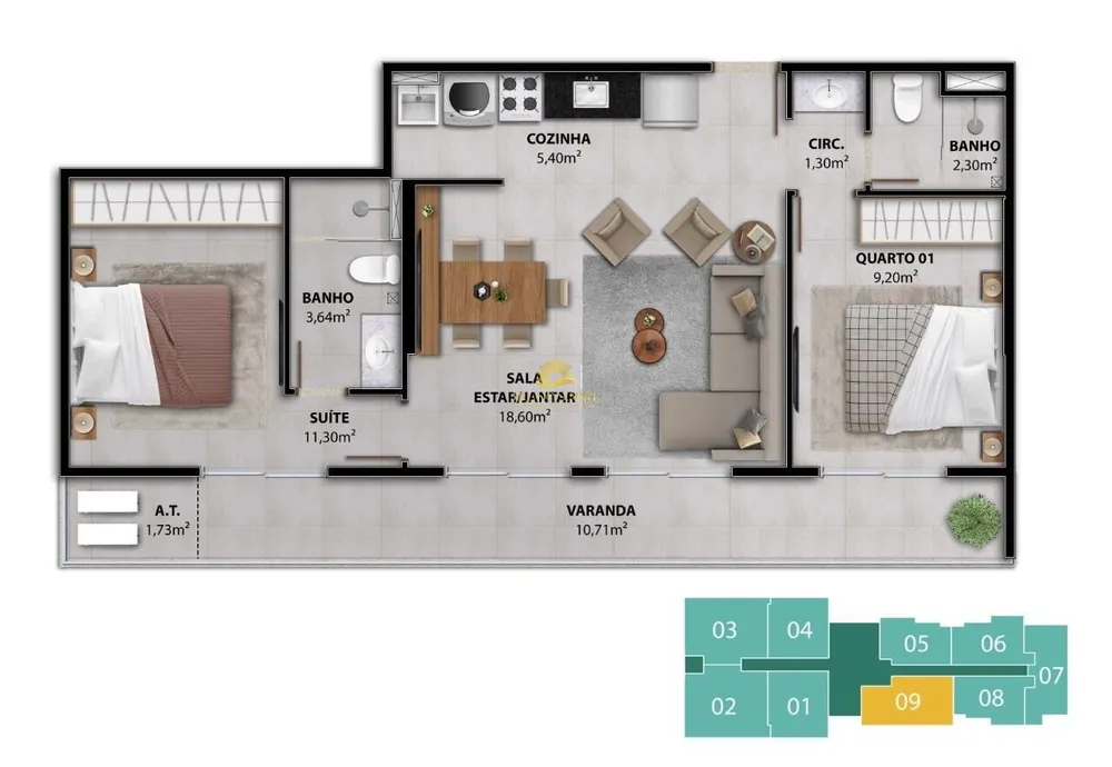 Apartamento, 2 quartos, 63 m² - Foto 16