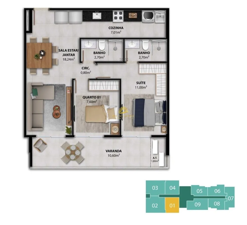 Apartamento, 2 quartos, 63 m² - Foto 14