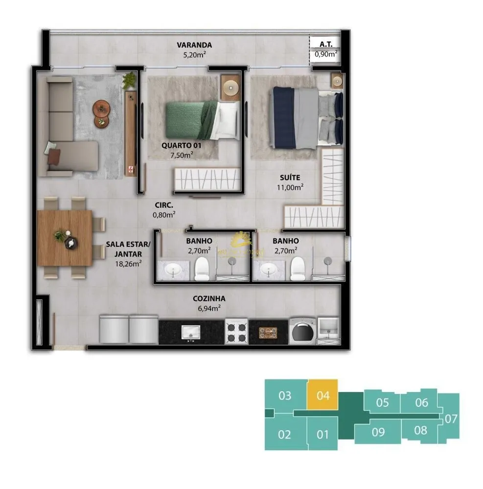 Apartamento, 2 quartos, 63 m² - Foto 11