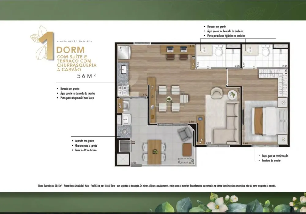 Apartamento, 2 quartos, 44 m² - Foto 3