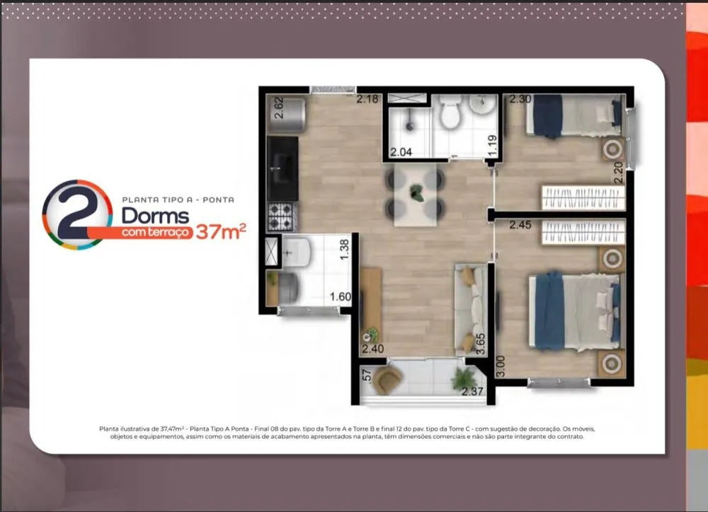 Apartamento, 2 quartos, 37 m² - Foto 7