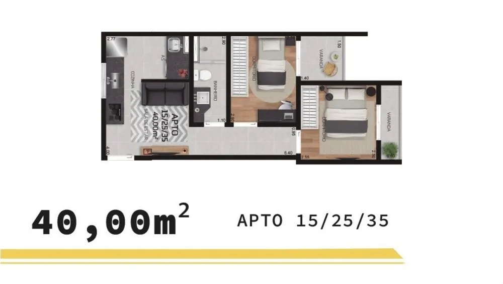 Apartamento, 2 quartos, 37 m² - Foto 11