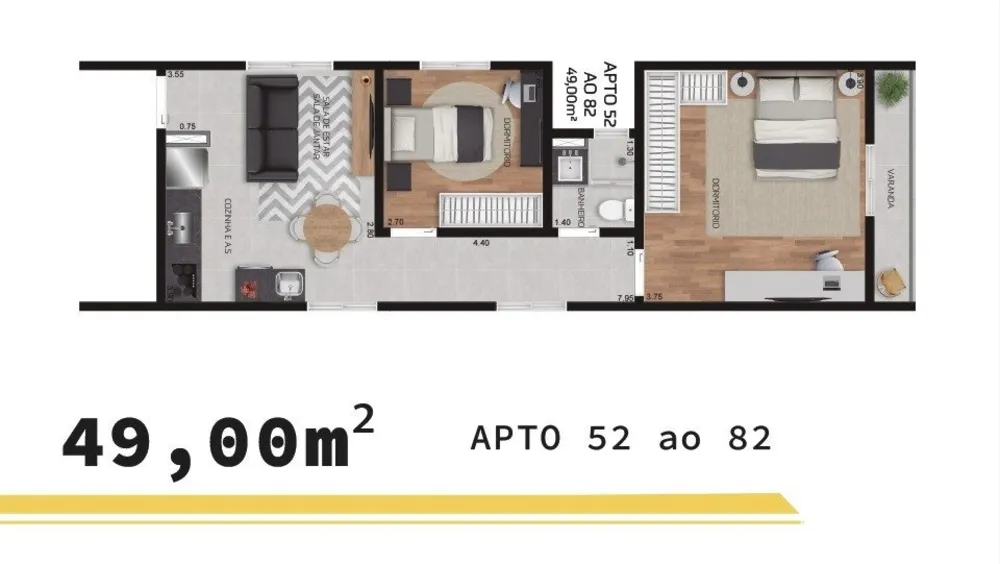 Apartamento, 2 quartos, 37 m² - Foto 6