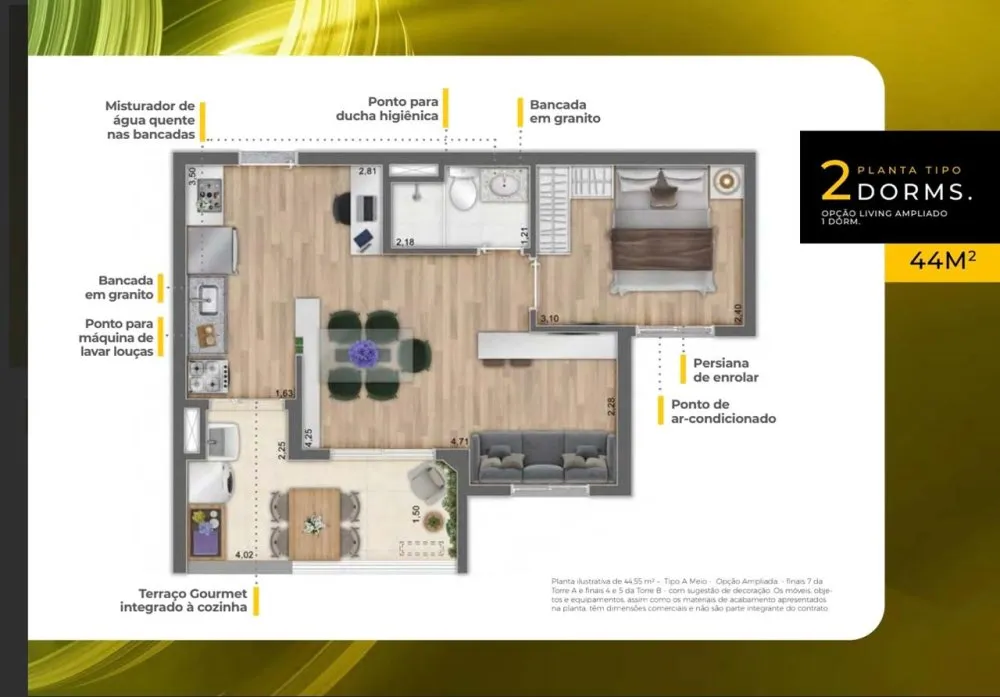 Apartamento, 2 quartos, 44 m² - Foto 13