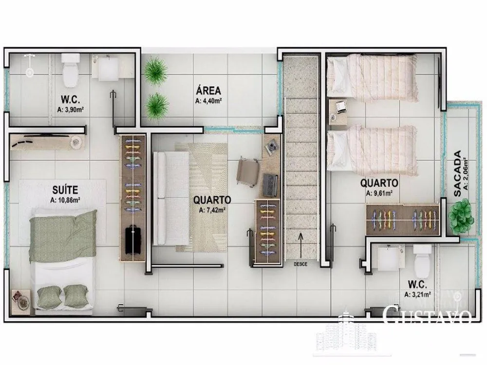 Casa, 2 quartos, 70 m² - Foto 2