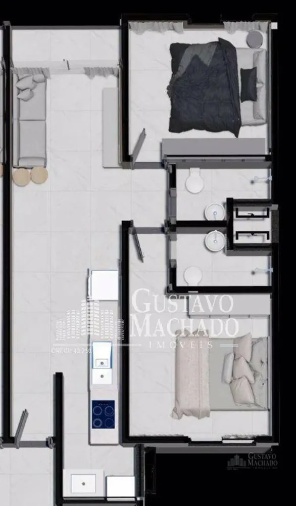 Apartamento, 2 quartos, 59 m² - Foto 2