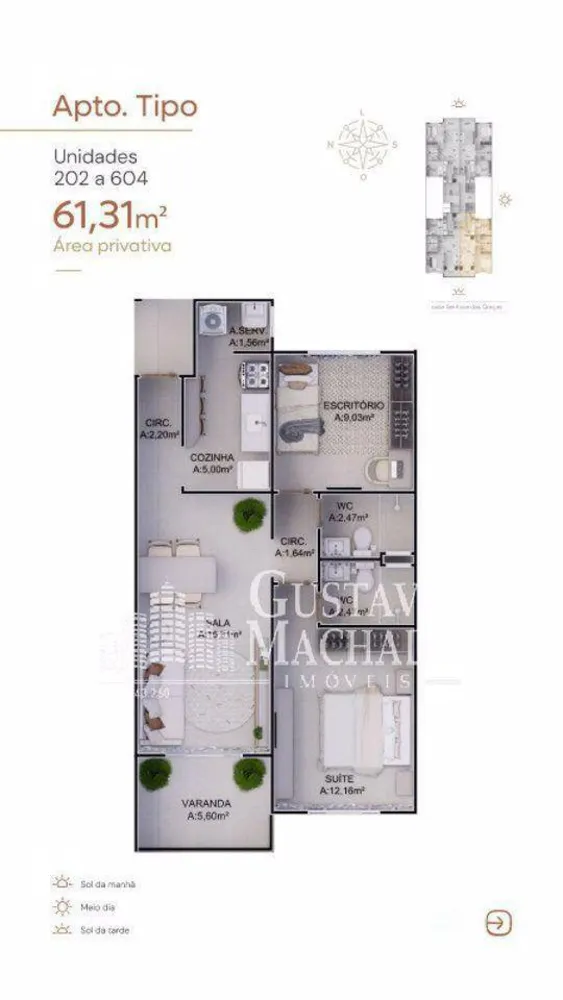 Apartamento, 2 quartos, 61 m² - Foto 8