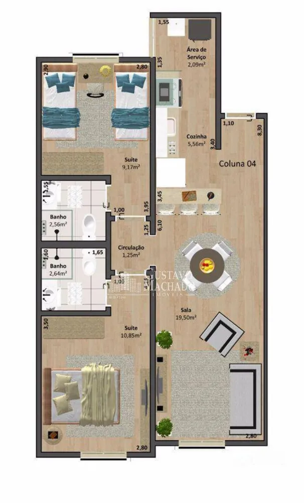 Apartamento, 2 quartos, 61 m² - Foto 1