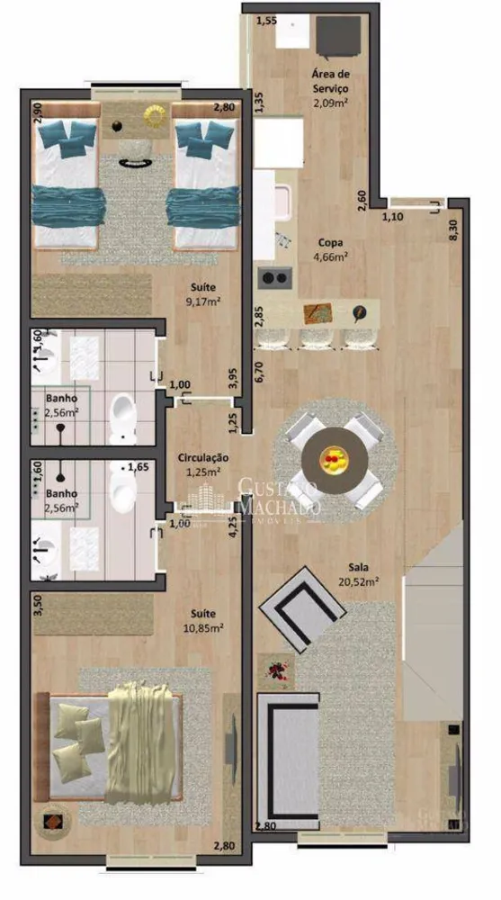 Apartamento, 2 quartos, 61 m² - Foto 6