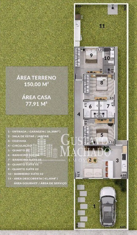 Casa, 2 quartos, 77 m² - Foto 2