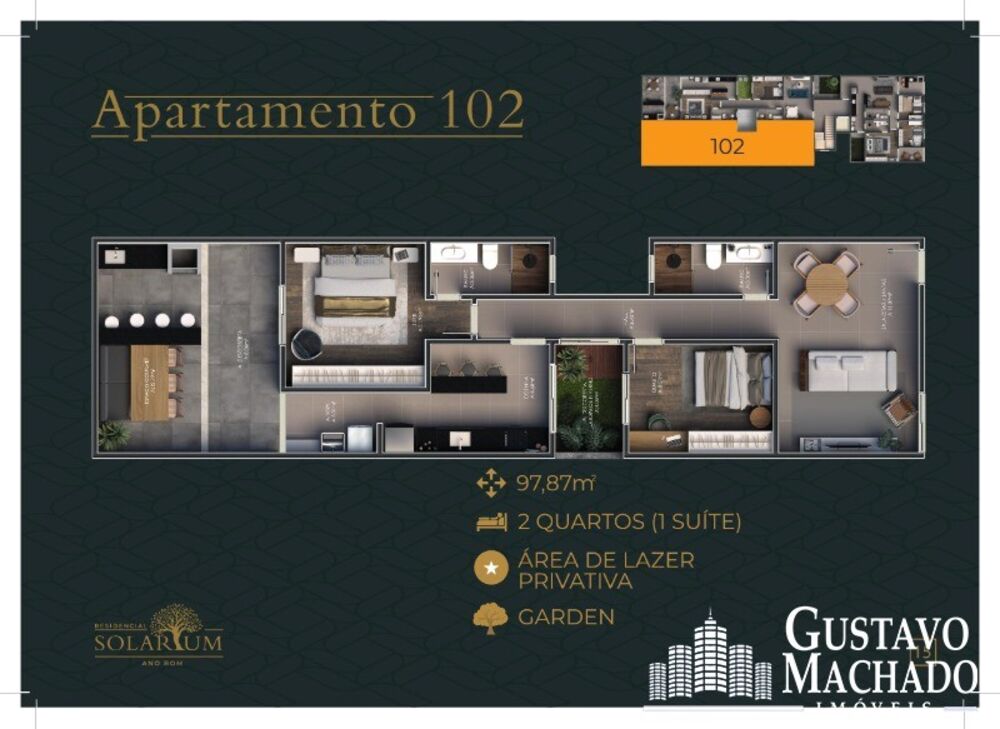 Apartamento à venda com 3 quartos, 98m² - Foto 2
