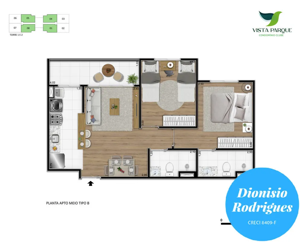 Apartamento, 2 quartos, 49 m² - Foto 3
