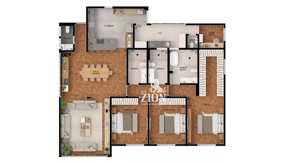 Apartamento à venda com 3 quartos, 220m² - Foto 3