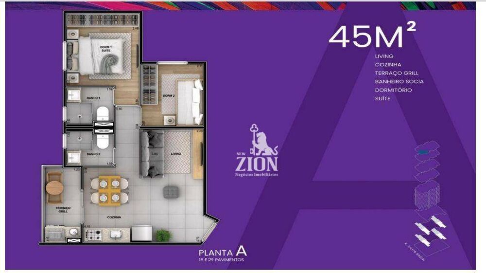 Apartamento, 2 quartos, 47 m² - Foto 2
