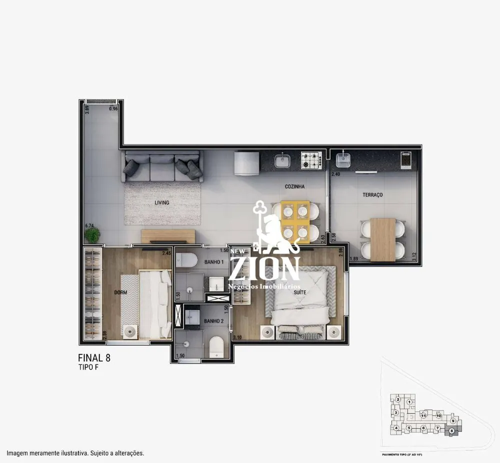 Apartamento, 2 quartos, 42 m² - Foto 12