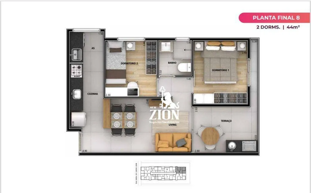 Apartamento, 2 quartos, 44 m² - Foto 4