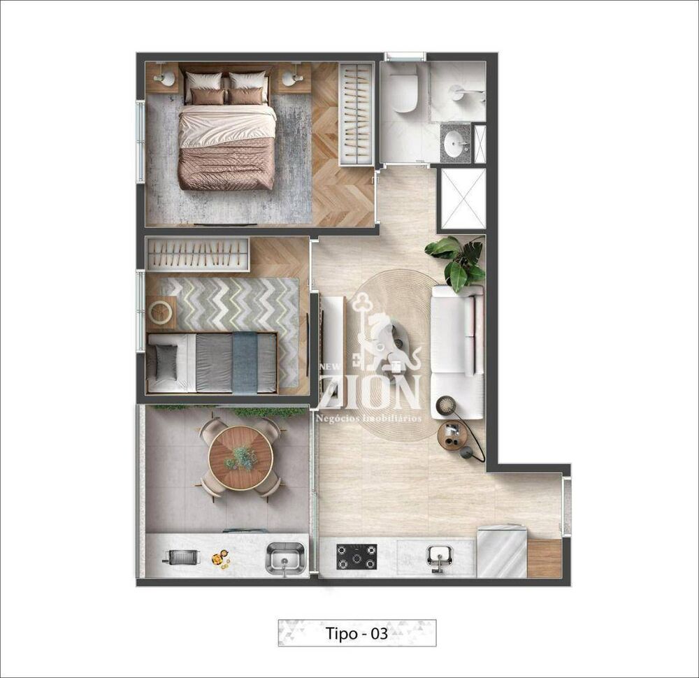 Apartamento, 2 quartos, 40 m² - Foto 2