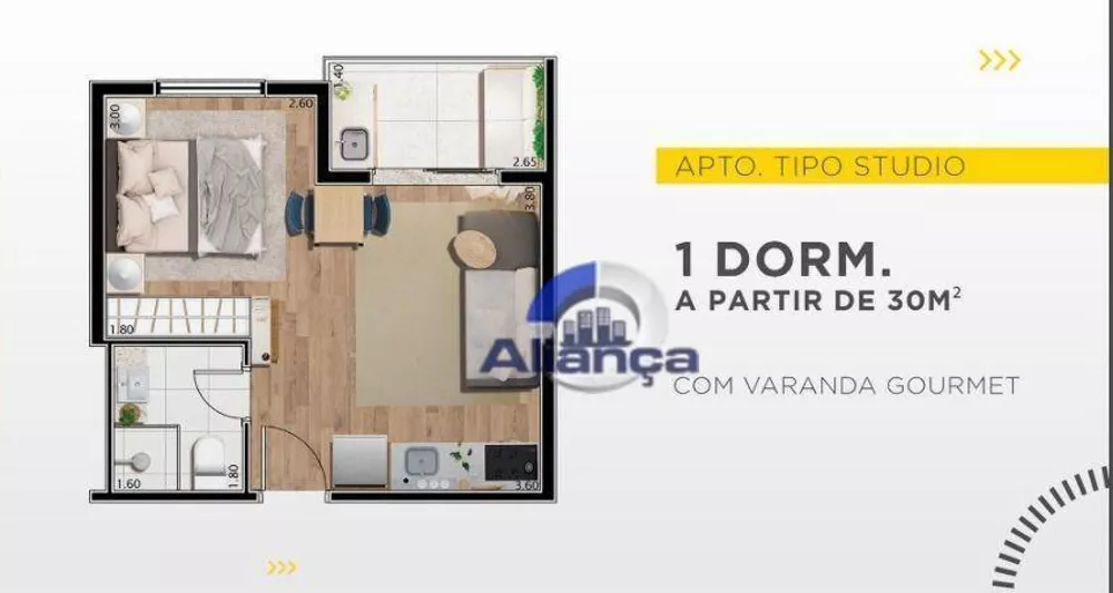 Apartamento à venda com 1 quarto, 30m² - Foto 4