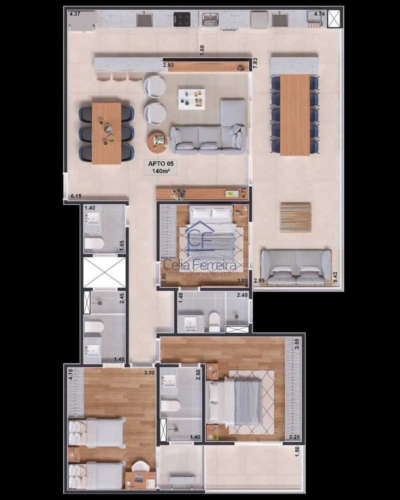 Cobertura, 4 quartos, 210 m² - Foto 16