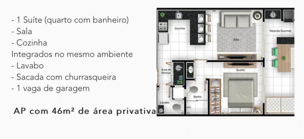 Apartamento, 1 quarto, 46 m² - Foto 8