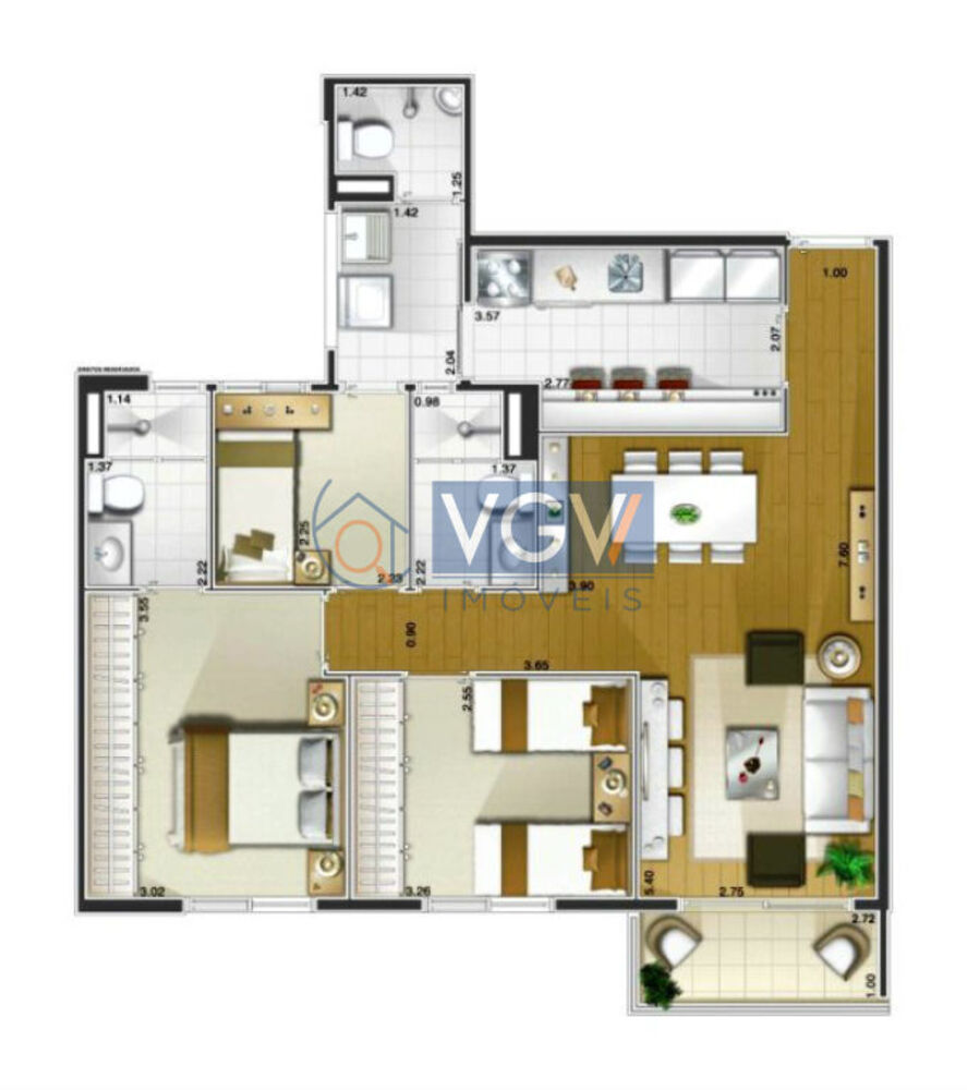 Apartamento, 3 quartos, 92 m² - Foto 3