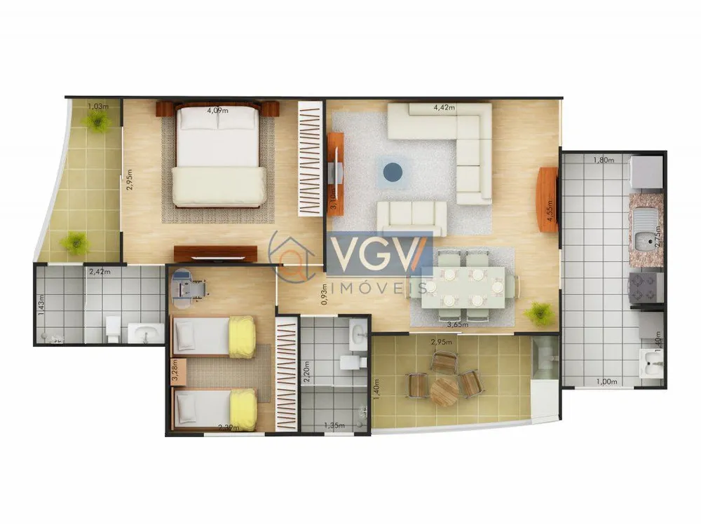 Apartamento, 2 quartos, 66 m² - Foto 4