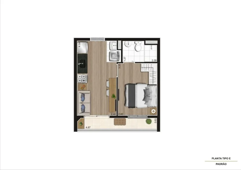 Kitnet-Studio, 30 m² - Foto 4